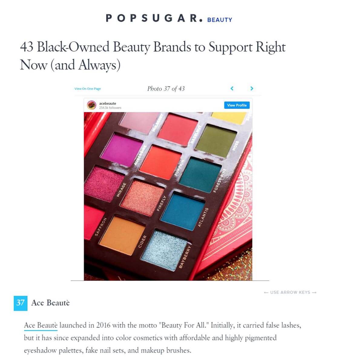 Popsugar Ace Beauté