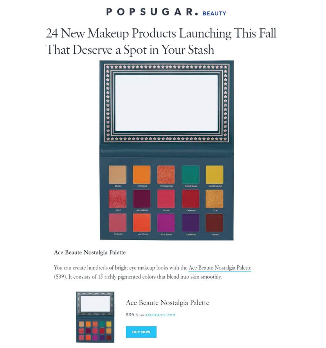 Popsugar Ace Beauté