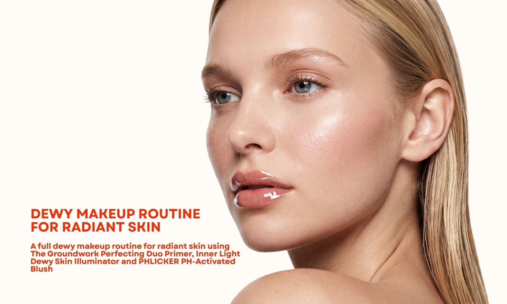 Dewy makeup routine for radiant skin using The Groundwork Perfecting Duo Primer and Inner Light Dewy Skin Illuminator by Ace Beauté
