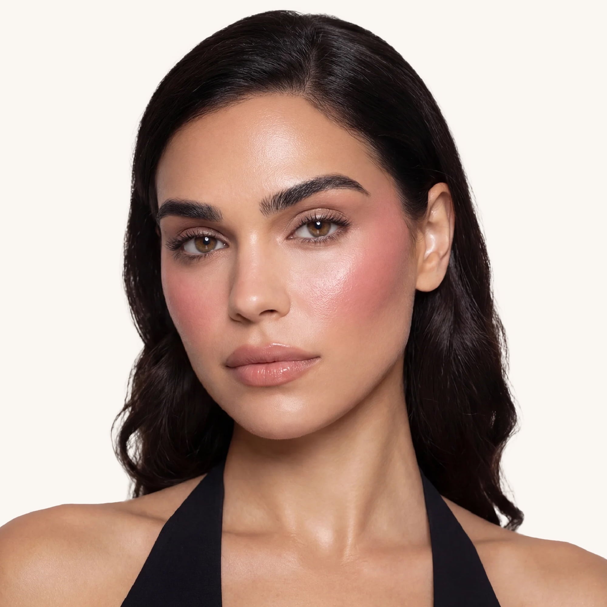Dewy skin makeup look featuring radiant cream blush