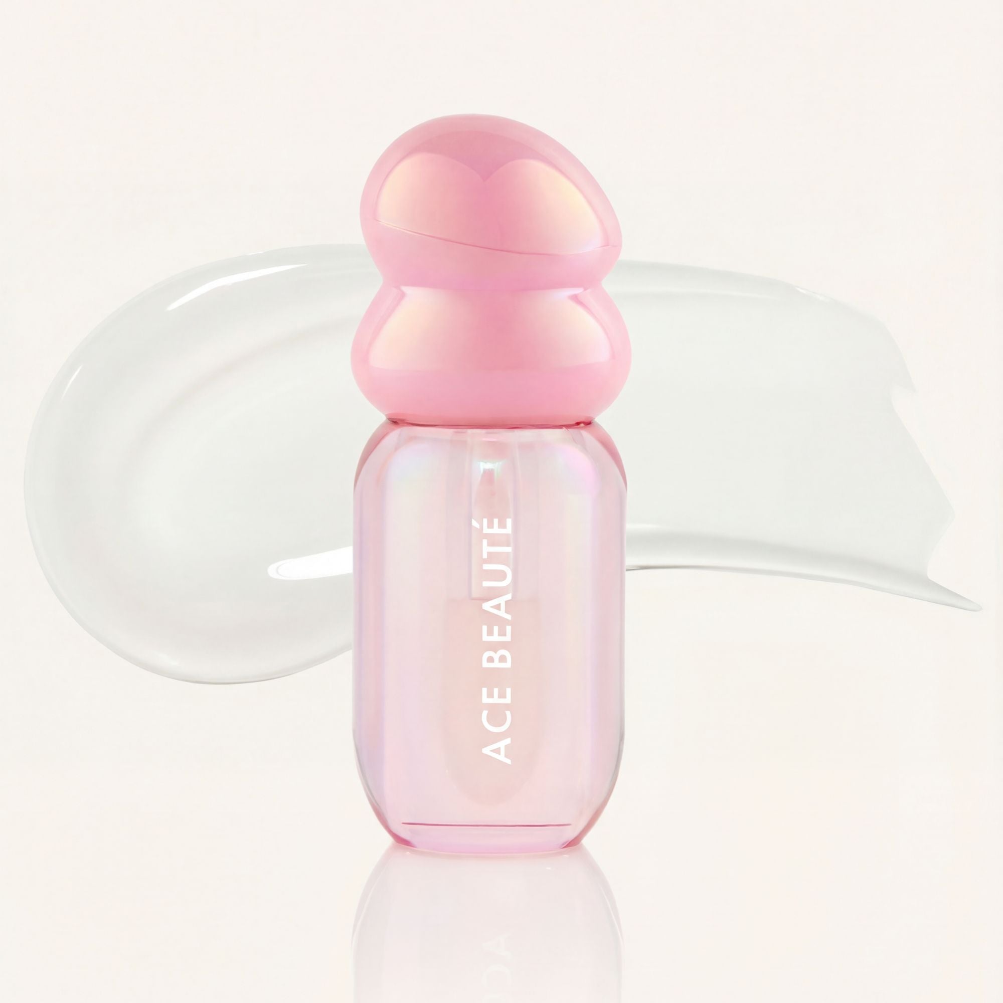 Pure Light lip gloss swatch showing crystal clear shine