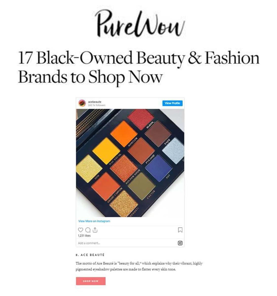 PureWow Ace Beauté