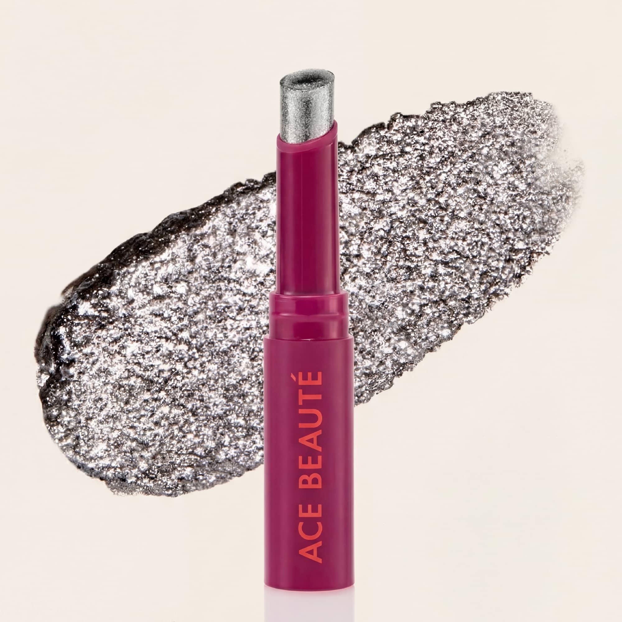 Silver Lining silver shimmer eyeshadow swatch showing sparkling pigment
